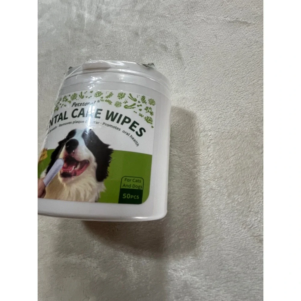 Petstoral Dental Care Wipes for Dogs & Cats 50 Count Sealed Exp 09/2027